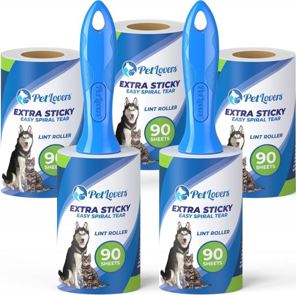 PetLovers Extra Sticky Lint Roller Mega Value Set 450 Sheets for Pet Hair Removal, Dog and Cat Lint Remover 5 Pack - Image 6