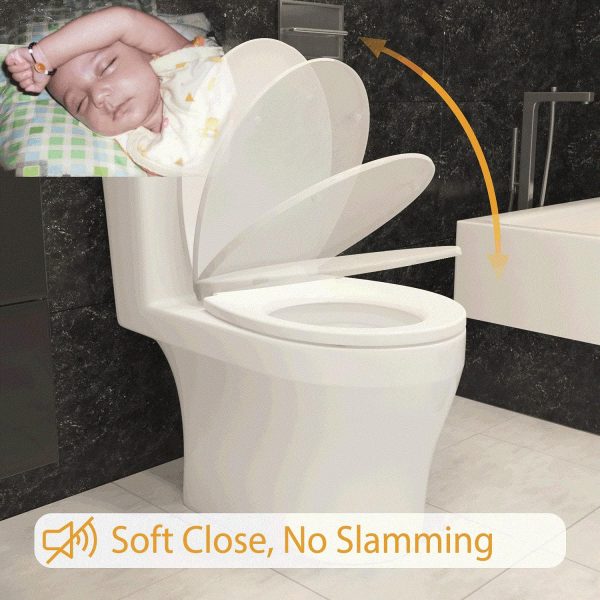 Toilet Seat Cover White Seat Soft Close Quick-Release for Easy Cleaning Plastic Material Durable Toilet Seat Easy Dual Fixing Top & Bottom Fix by AAN® - Image 8